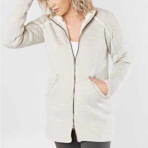 Avalanche Fleece Jacket with Hood, Avalanche Long Gray Sherpa Hoodie Sweatshirt